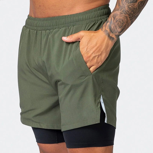 <span class=keywords><strong>Shorts</strong></span> de Gimnasio para Hombre con Logo Personalizado de Poliéster con Bolsillo de Doble Capa para Correr, Baloncesto y Entrenamiento Activo - Product Image 5
