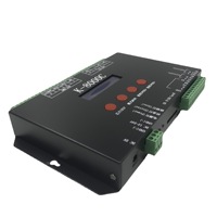 Controlador de Píxeles LED RGB de 8 Canales, Programable, DMX512, Metálico, K-8000C, DC12-24V, para Tiras de Luz LED WS2811 WS2812