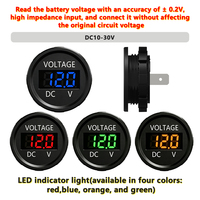 Voltímetro Digital LED de 12V con Montaje Empotrado en Panel Personalizado, Cargador USB para Auto, Medidor de Voltaje con Pantalla Digital para Barco, Camión, Marino