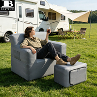 Fauteuil gonflable confortable avec repose-pieds et pompe intégrée, canapé gonflable 1000D Ripstop, ensemble de canapé simple pour le camping en plein air et le jardin