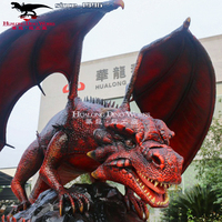 Modèle de parc à thème Dragon volant en résine animatronique avec télécommande