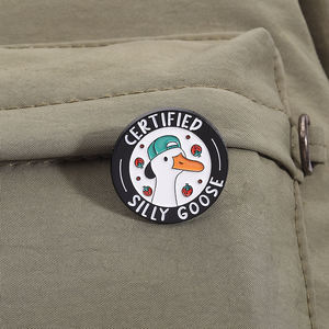 Pilletta certificata con smalto d'oca a forma di oca con distintivo di umore d'oca divertente spilla con risvolto gioielli regalo per gli amici - Product Image 3