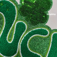 Patch décoratif brodé en sequins en PVC thermocollant Lucky Clover SnowNeil pour vêtements