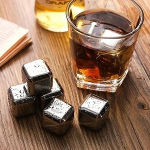 Pierres à whisky réutilisables en acier inoxydable pour refroidir les glaçons, refroidisseur de vin, particules métalliques de qualité alimentaire, refroidisseur de bière, accessoires de bar - Product Image 4
