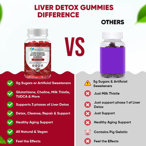 Gummies Détox Foie Marque Blanche OEM – 60 Gummies Véganes Formule <span class=keywords><strong>TUDCA</strong></span> L-Glutathion pour le Soutien à la Détoxification Hépatique - Product Image 5