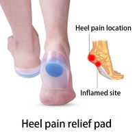 Vente en gros : Coussinet de talon en silicone, coussinet pour fasciite plantaire, coussinet anti-douleur pour le talon, semelle intérieure, coque de talon bicolore, MOQ 1 PAIRE