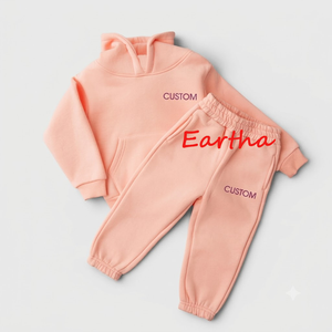 Conjunto de Ropa Deportiva para Niños, Algodón Grueso, Personalizable con Logotipo, Sudadera con Capucha y Pantalones Deportivos para Niños y Niñas - Product Image 2