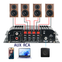 Amplificateur de puissance Hifi 4.1 canaux Super Bass, amplificateur audio Bluetooth USB TF Card, amplificateur de subwoofer professionnel pour la maison et la voiture