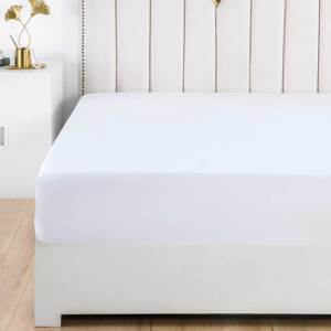 Khách Sạn Chất Lượng Bền Số Lượng Lớn Giường Được Trang Bị Tấm Vua Nữ Hoàng Kích Thước 100% Bông Bedsheet Sọc Sang Trọng Trắng Khăn Trải Giường Thiết Lập - Product Image 4