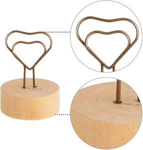 Portafoto in legno a forma di <span class=keywords><strong>cuore</strong></span> supporto da tavolo in legno supporto per filo da tavolo supporto per foto supporto per segnaposto per feste - Product Image 6