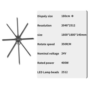 Ventilador con Pantalla LED <span class=keywords><strong>de</strong></span> Gran Tamaño para Exteriores <span class=keywords><strong>de</strong></span> 2k, Ventilador Holográfico 3D a Simple Vista <span class=keywords><strong>de</strong></span> 100 cm con 2 Brazos, Control por Aplicación Wifi - Product Image 2