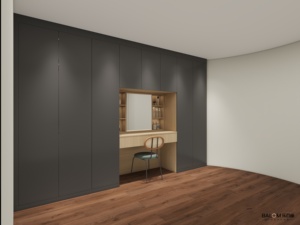 Armoire de rangement sur mesure Balom <span class=keywords><strong>en</strong></span> <span class=keywords><strong>bois</strong></span> massif pour chambre principale, avec coiffeuse intégrée - Product Image 4