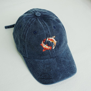 Gorra de Béisbol Unisex de Mezclilla con Diseño de Pez Koi Bordado, Ajustable, de 6 Paneles, Estilo Casual para Adultos, Gorra Tipo Dad Hat - Product Image 2