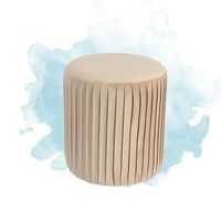Tabouret design moderne pour chambre à coucher Ottoman rond kilté