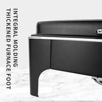 Chauffe-plat buffet personnalisé en acier inoxydable, électrique/à combustible, 9L, effet bois, pour équipement de restauration