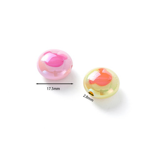 ลูกปัดอะคริลิกรูปทรงกลม พิมพ์ลาย UV สีสันสดใส สำหรับทำเครื่องประดับ DIY ใช้เป็นตัวคั่น หรือตกแต่งสายคล้องโทรศัพท์ พวงกุญแจ - Product Image 5