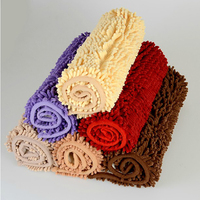 FIGOO-Non-slip Chenille Bathmat Super Absorbent Bathroom Rug Machine Washable Soft Shaggy Shower Mats for Home Hotel