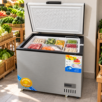 Réfrigérateur horizontal commercial à refroidissement direct, commande électromécanique, congélateur coffre 110V-110V pour supermarché