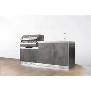 Grey Design Minimalist Stainless Steel Kitchen Cabinet Pantry Metal High Class Kitchen cabinets & accessories