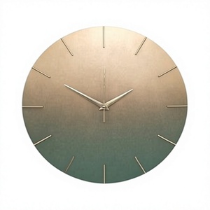 Rectangular Metal <b>Wall</b> <b>Clock</b> Modern Design Mechanical Movement Needle Display Green Gradient Finish Wedding - Product Image 1