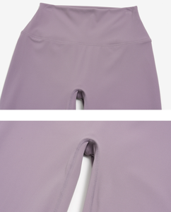 Set Yoga TZ9616 in Spandex Crema Spazzolato con Top Corto Imbottito a Spalline Sottili e Leggings a Vita Alta a Zampa per Sport - Product Image 6