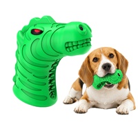 Jouet pour chien robuste en caoutchouc classique tête de zèbre avec poils alignés - Jouet à mâcher étanche qui couine