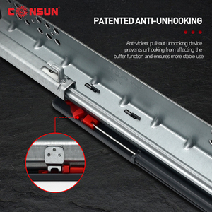 Mở Rộng Đầy Đủ Phần Cứng Tủ Bếp Slim Cưỡi Ngăn Kéo Trượt Hộp Đường Sắt Kênh Kính Thiên Văn Mềm Đóng <span class=keywords><strong>Slide</strong></span> Ngăn Kéo Hộp - Product Image 4