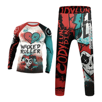 Ensemble 4 pièces pour garçons : T-shirt, short et leggings de Jiu-Jitsu brésilien MMA, tenue de course et de lutte, anti-UV UPF50
