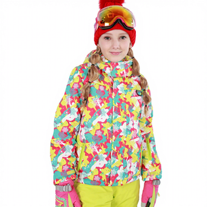 Chaqueta de Esquí para Niños, con Capucha, Cierre, Estampado Invernal, Cálida, Resistente al Viento y al Agua, para Snowboard - Product Image 2