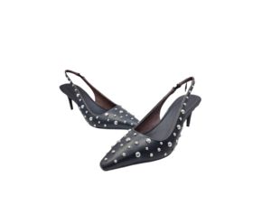 Wholesale 2025 Manufacturer's Fashion Black Women's <b>Dress</b> Pumps Pointy Toe Design 40mm Heel Height Durable <b>Rubber</b>+Pu Material - Product Image 4