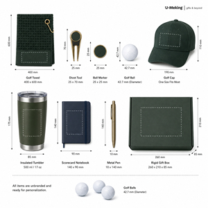 Kit d'Appréciation Personnalisé pour Sorties d'Entreprise : Serviette de Golf, Visière, Bouteille d'Eau, Tees, Balle – Idéal pour Remise de Diplôme, Saint-Valentin, Noël - Product Image 3