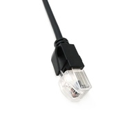 RJ45 kabel khusus jaringan serat optik konektor, kabel LAN komputer hitam pendek tambalan Ethernet Cat6 kustom