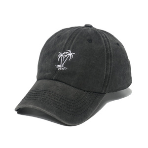 Chapeaux de soleil d'été pour la plage Noir Bourgogne Gris Marine Beige Palmier Brodé Denim Coton Lavé Casquette de Baseball Chapeaux pour Hommes Femmes - Product Image 3