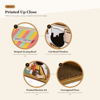 Griffoir pour chats en carton imprimé sur le thème du café, pour chats d'intérieur, vente en gros, directement de l'usine
