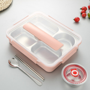 Portable Kids Stainless Steel Compartment Bento Box Tiffin Lunch Box