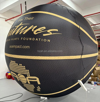 Ornement gonflable géant de basket-ball 3m en taffetas de polyester avec lumières LED et télécommande pour décoration extérieure sur le thème de l'amour