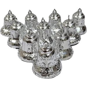 <b>Silver</b> 6-Piece Large Christmas Tree Hanging Bell Set Perfect Holiday Cheer Decorations Elegant Christmas Ball <b>Ornaments</b> - Product Image 6
