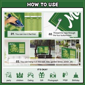 Décorations de fête Masters vertes, bannière amusante pour l'extérieur, toile de fond pour fête de golf Masters - Product Image 6