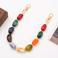 Chaîne de perles en acrylique style bohème pour coque de téléphone, breloque de poignée de sac à main, dragonne colorée pour femme