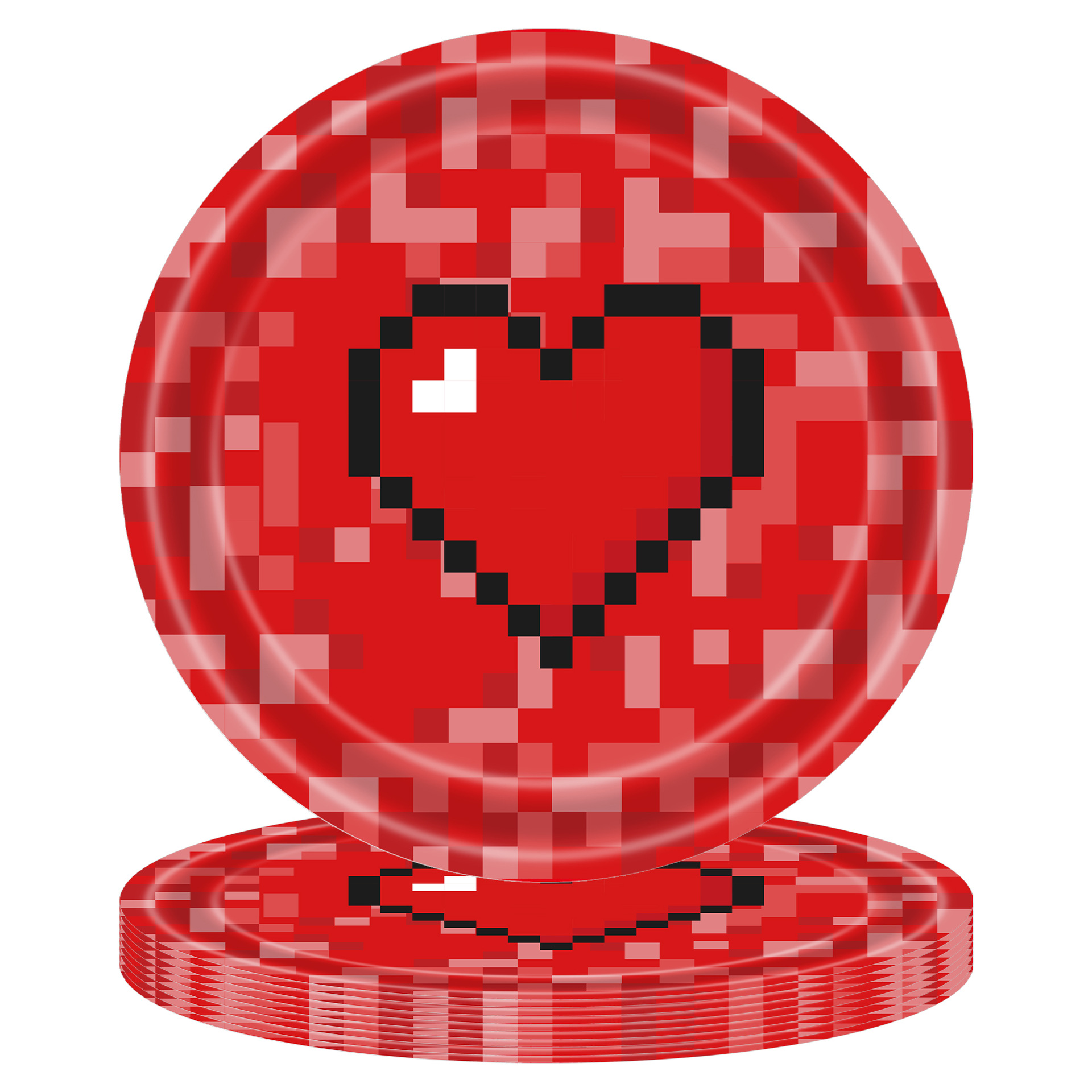 10 pcs 7-inch heart square plates