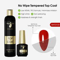 Gel de finition et de base Hema Free Super Brillant UV LED, Top Coat Diamant Trempé 1KG, Haute Brillance, Sans Résidu, Sans TPO, Gel de Finition pour Ongles