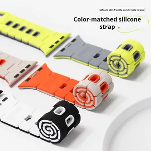 Neue Trendige Sport-Silikonarmband Zweifarbig für Apple Watch Ultra 4 Series 12 11 10 9 8 7 SE 45/46/49mm - Product Image 4