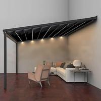 Pergola motorisée rétractable d'extérieur, toit imperméable en PVC, auvent électrique en aluminium, toit pliable, parasol de patio, auvent automatique