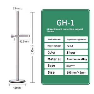 Soporte de carcasa de PC de escritorio de aleación de aluminio TEUCER, Kit de refrigeración, soporte de vídeo gráfico con soporte de <span class=keywords><strong>GPU</strong></span>, soporte para tarjetas de vídeo en Stock - Product Image 6