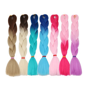 Venta al por mayor 100G 24 pulgadas recto sintético <span class=keywords><strong>Jumbo</strong></span> trenzado extensiones de cabello HENLON fibra de alta temperatura de alta calidad con estilo - Product Image 3