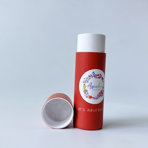 Emballage de produits de soin sans plastique, baume corporel en tube cylindrique en papier, emballage cosmétique biodégradable en tubes. - Product Image 5