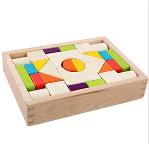 100 adet ahşap yapı taşları Set eğitici çocuk için oyuncak 2021 bebek Montessori blok oyuncaklar tuğla çocuk
