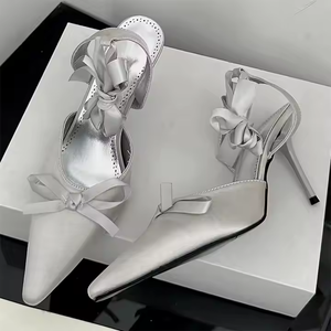 OEM/ODM Customized French Romantic Bridal Wedding Ladies High Heels White New Spring Temperament <b>Sandals</b> - Product Image 5