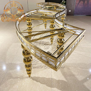 أثاث أحداث فندق أفعواني على شكل حرف S من الفولاذ المقاوم للصدأ ذهبي حديث لحفلات الزفاف - Product Image 4