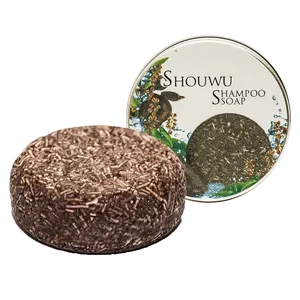 OEM Manufacturing Custom Packing Black Shouwu Soap For Hair and Dandruff Care Shampoobar